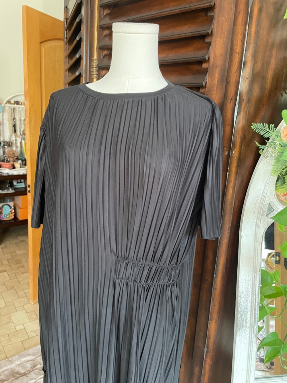 Zara Asymmetrical Pleated Oversized Flapper Gatsby Midi Dress Medium - Picture 6 of 11